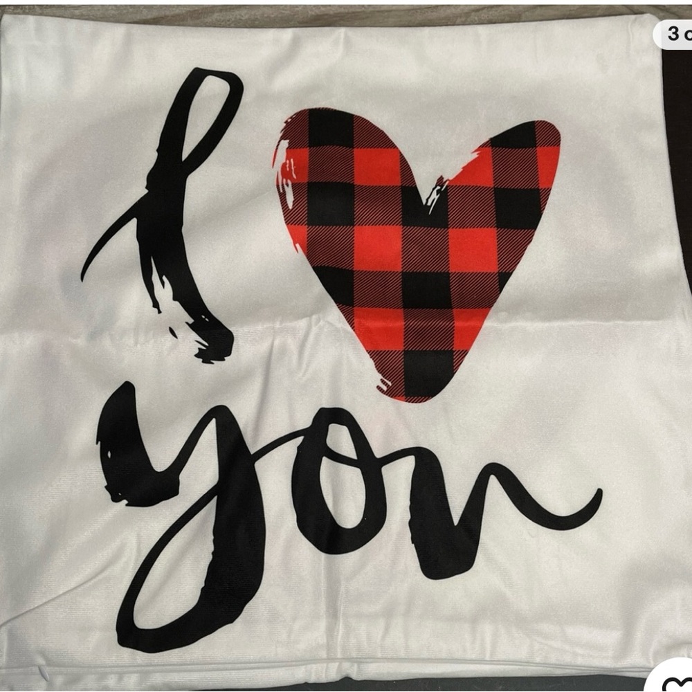 4 Plaid Heart Decorative Pillow Cover